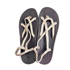 Women's rope sandals boho tribe relief comfy lake tan size 9